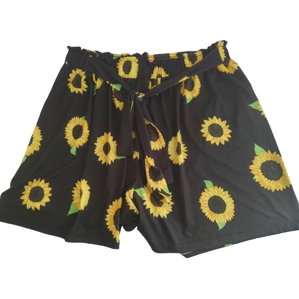 Simply Southern Shorts Loose Fit Flowy High Rise Sunflower M/L